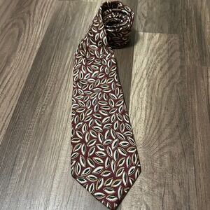 Roundtree & Yorke‎ Men's Necktie Burgundy Leaf Pattern Classic Business Formal